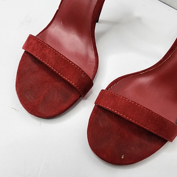 Lulus Elsi Red Single Strap Heels Women's Size 7.5 - Picture 5 of 9